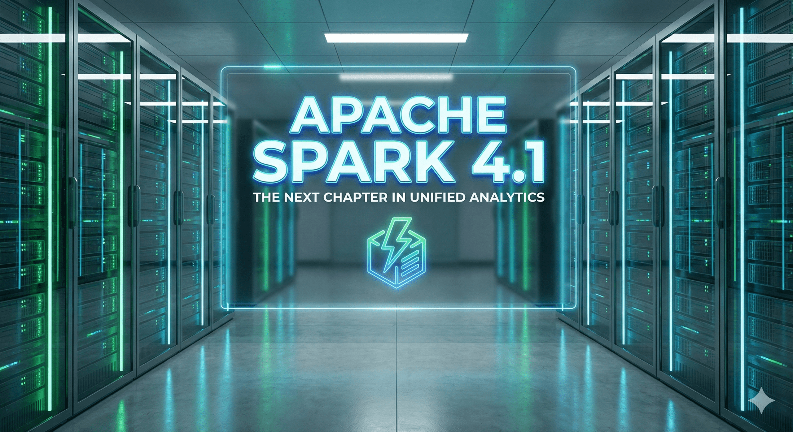 Apache Spark 4.1 features banner showing Python and Streaming | Image By Author